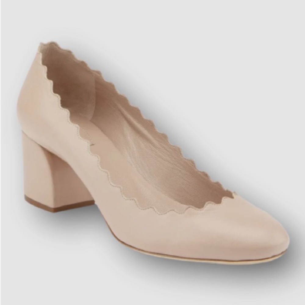 Chloe Lauren Scalloped Heel Blush Pink 39.5